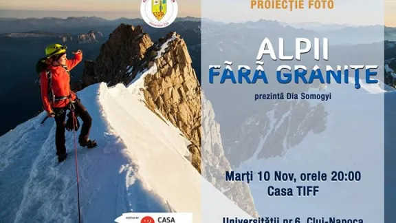 Proiecție "Alpii fără granițe" - marți 10 noiembrie la Cluj